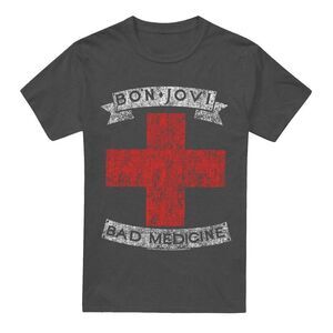 Bon Jovi Unisex Adult Bad Medicine T-Shirt / Charcoal